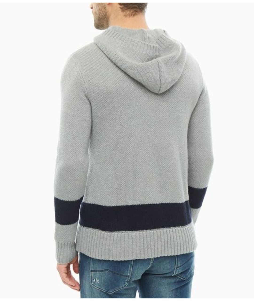 EMPORIO ARMANI Серый хлопковый джемпер / свитер, фото 3