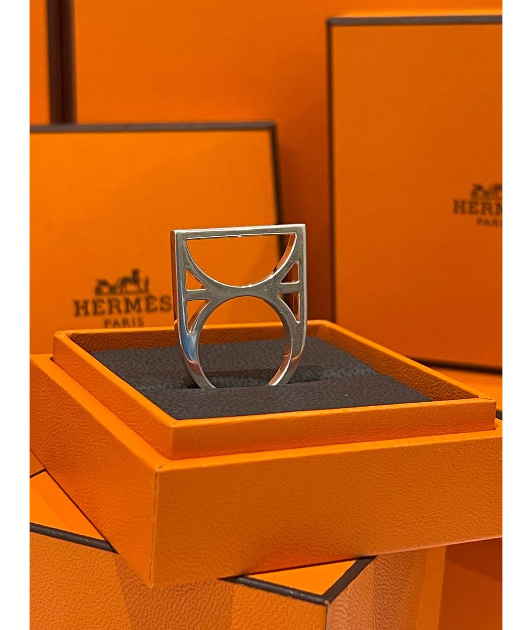 HERMES PRE-OWNED Серебряное серебряное кольцо, фото 6