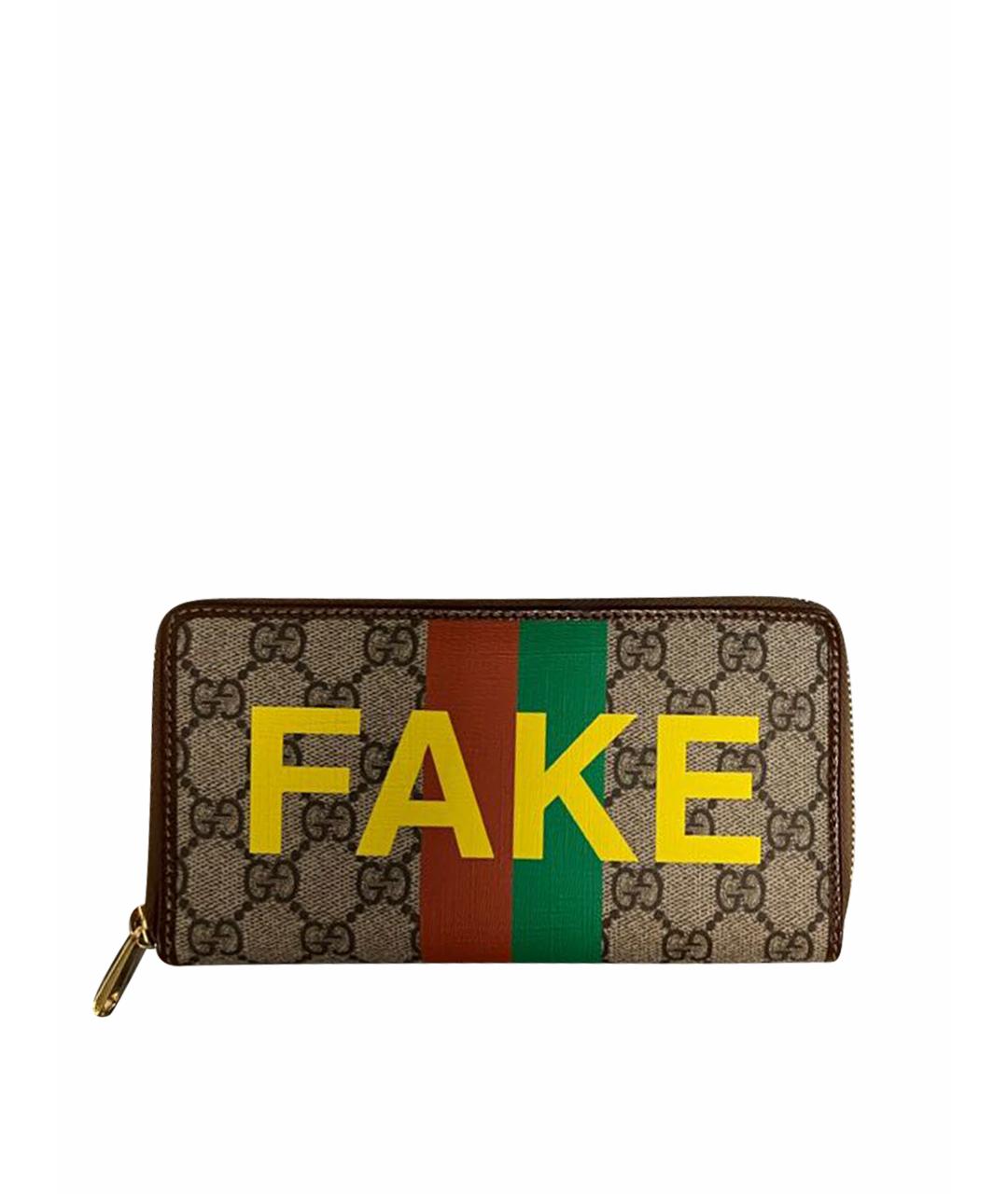GUCCI Коричневый полиуретановый кошелек, фото 1