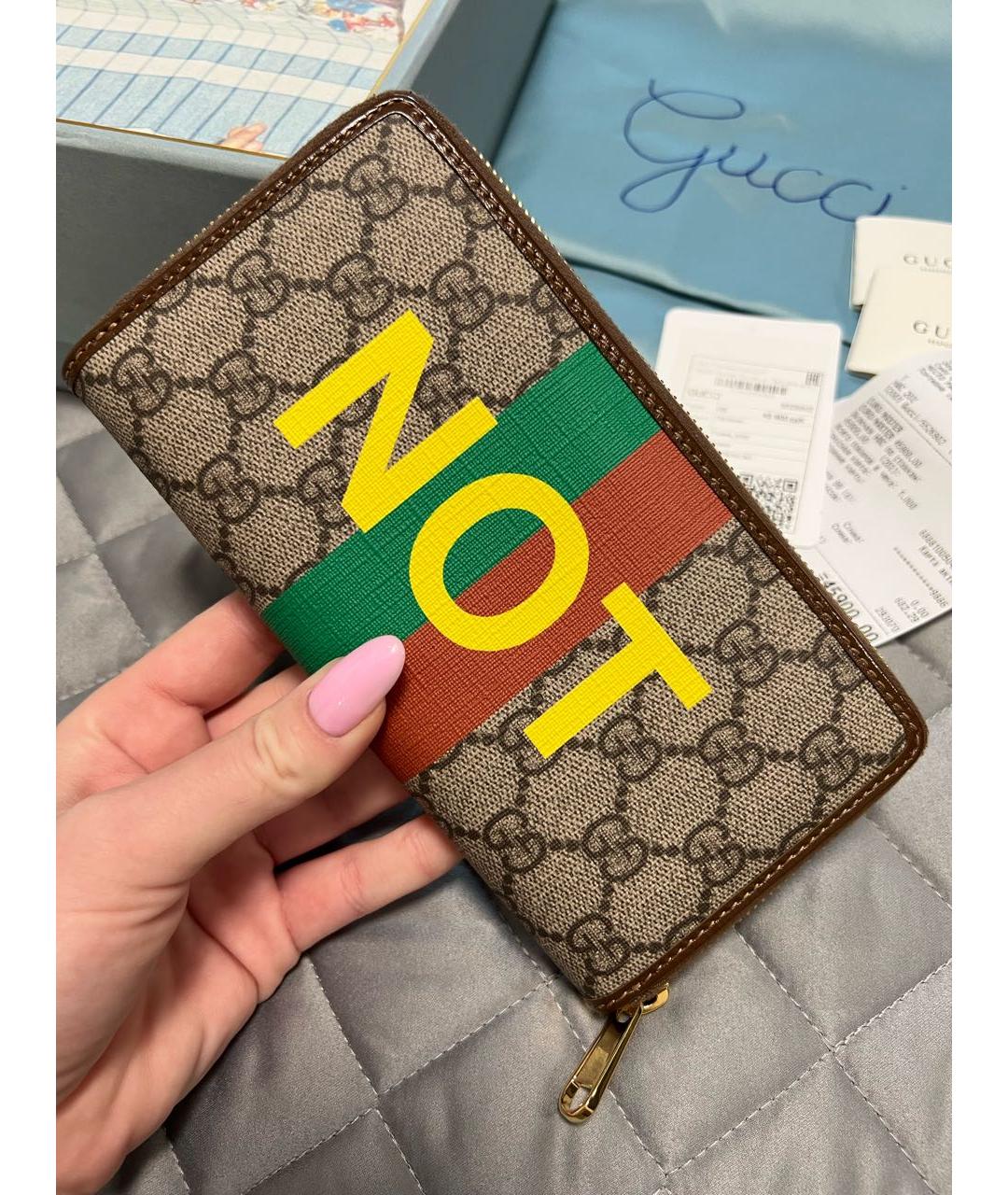 GUCCI Коричневый полиуретановый кошелек, фото 2