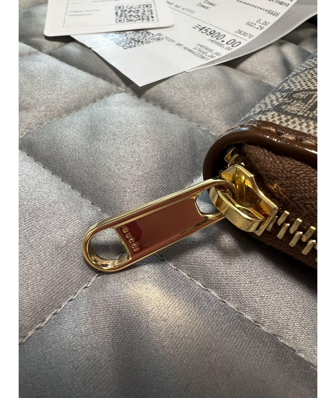 GUCCI Коричневый полиуретановый кошелек, фото 5