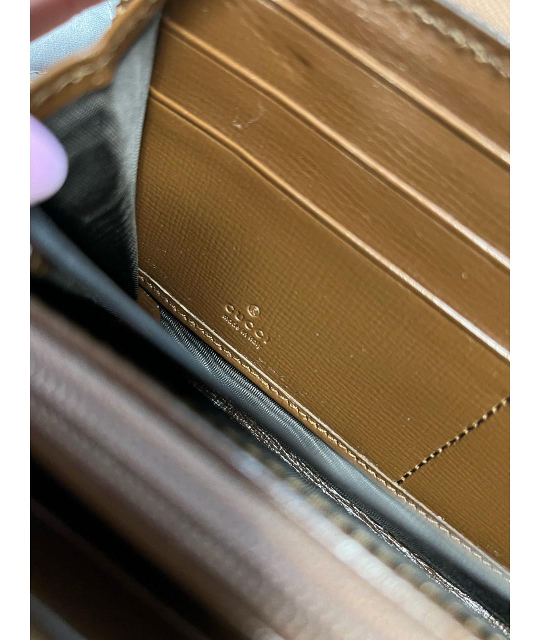 GUCCI Коричневый полиуретановый кошелек, фото 6