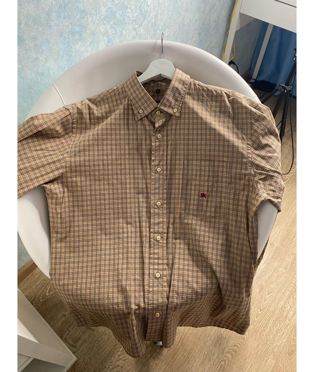 BURBERRY Бежевая хлопковая рубашка, фото 5