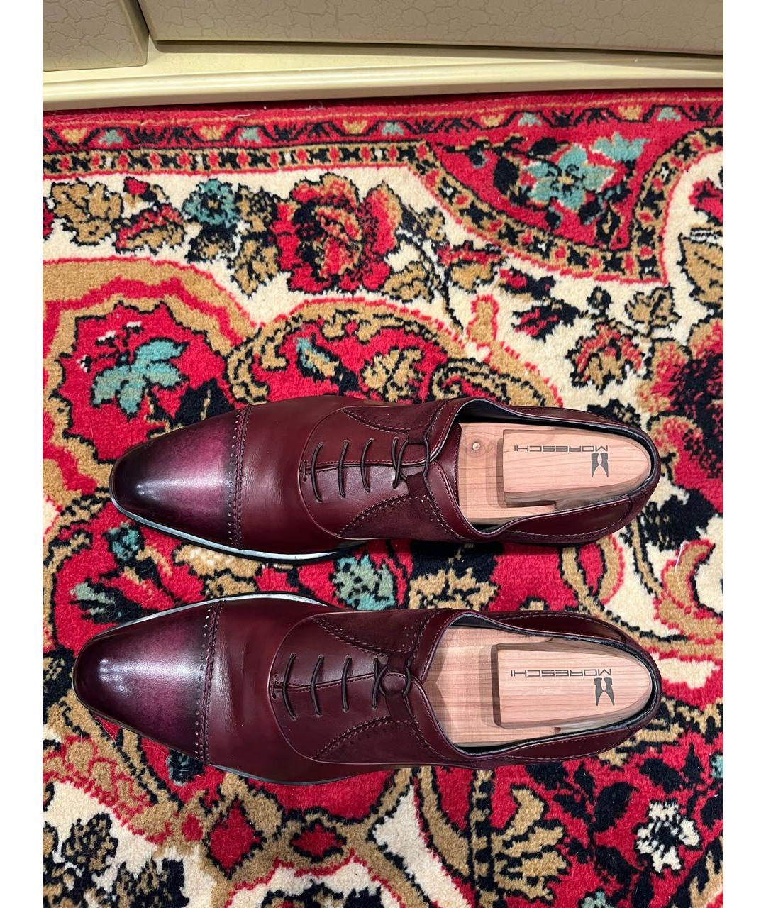 MORESCHI Бордовые кожаные туфли, фото 3