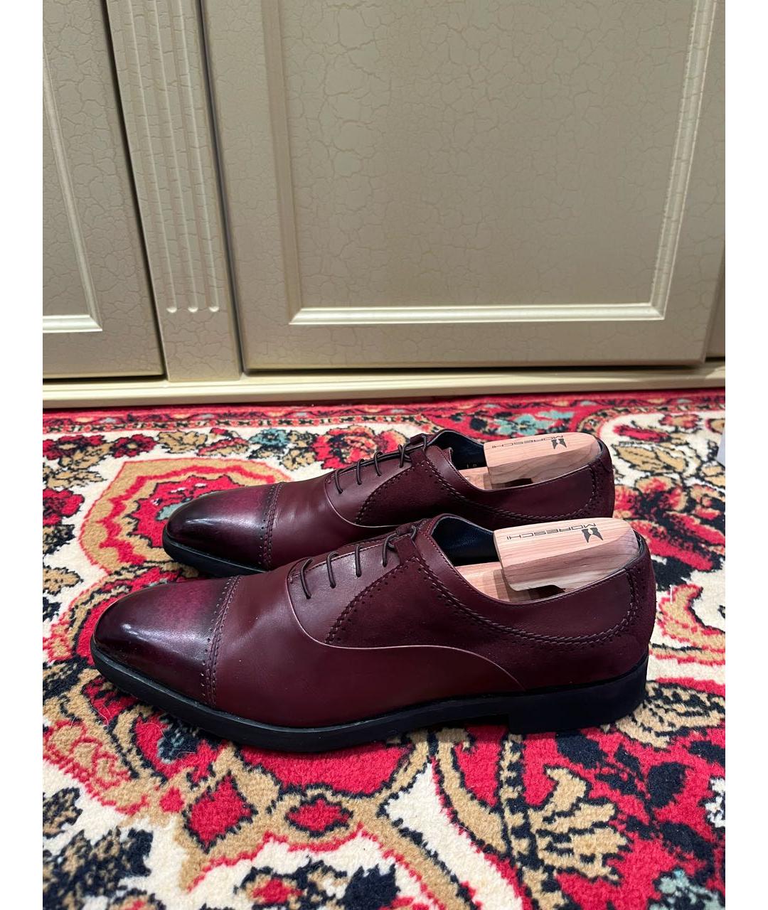 MORESCHI Бордовые кожаные туфли, фото 7