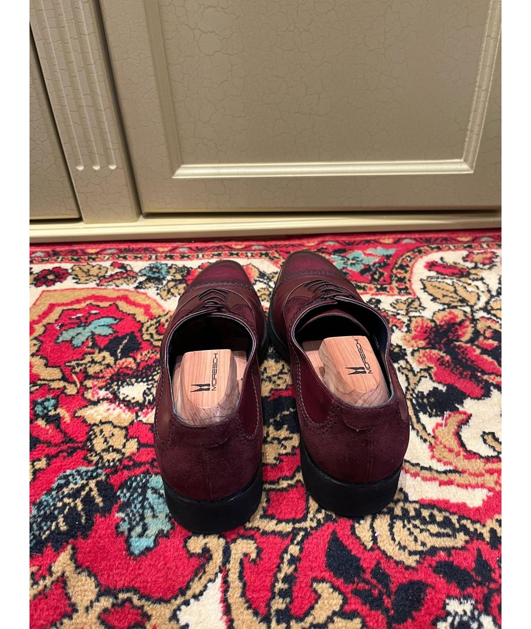 MORESCHI Бордовые кожаные туфли, фото 4