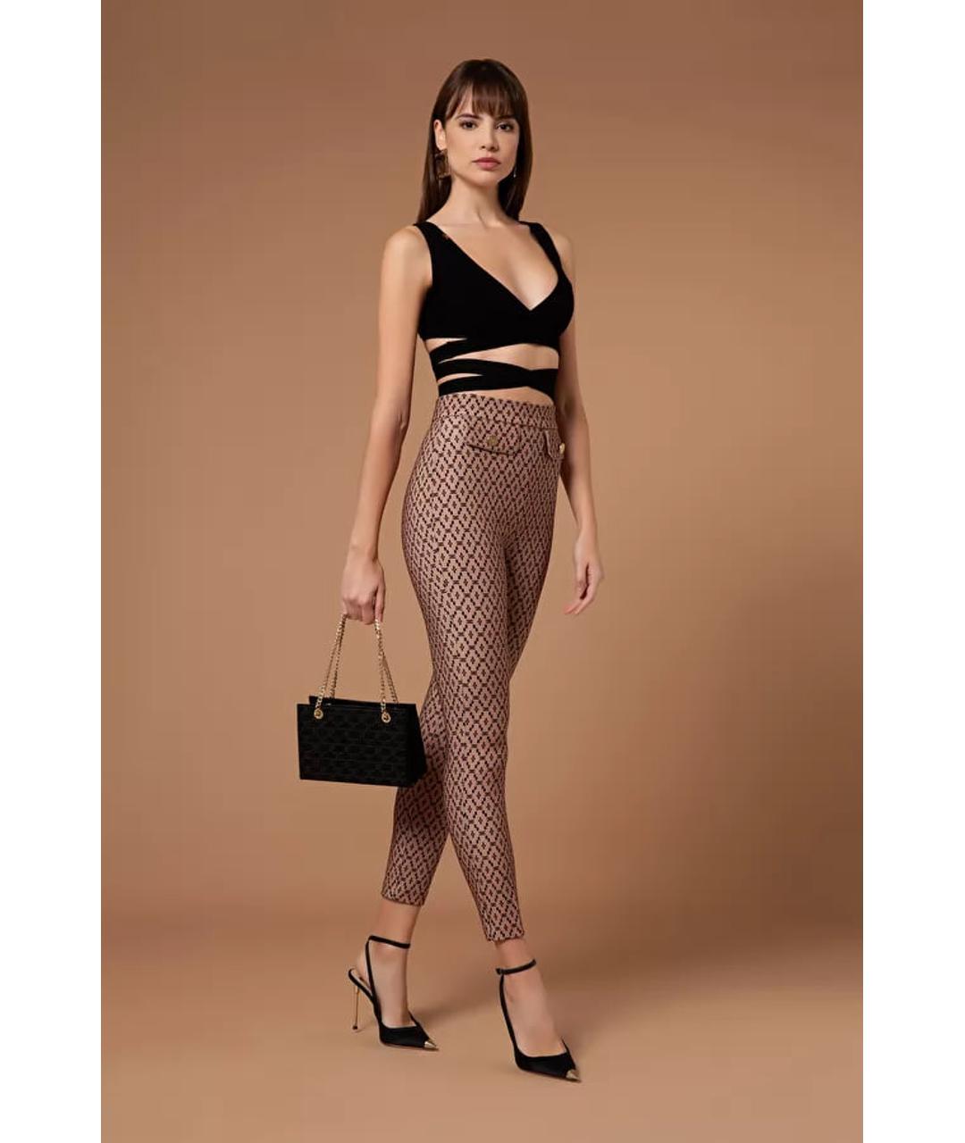 ELISABETTA FRANCHI Белые полиэстеровые брюки узкие, фото 5