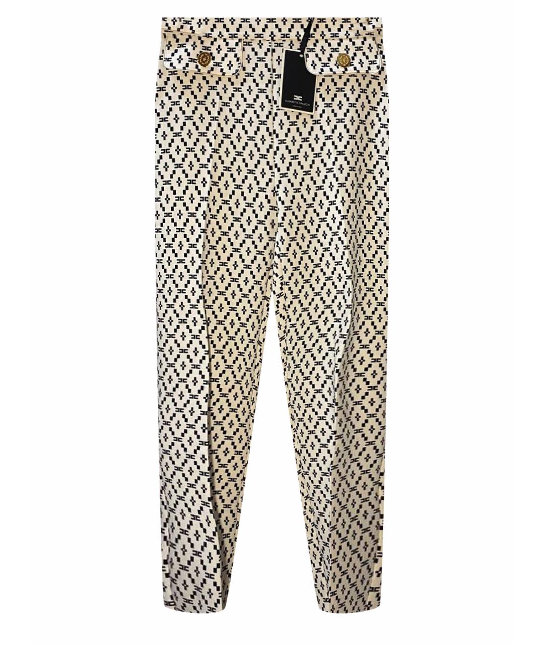 ELISABETTA FRANCHI Мульти полиэстеровые брюки узкие, фото 1