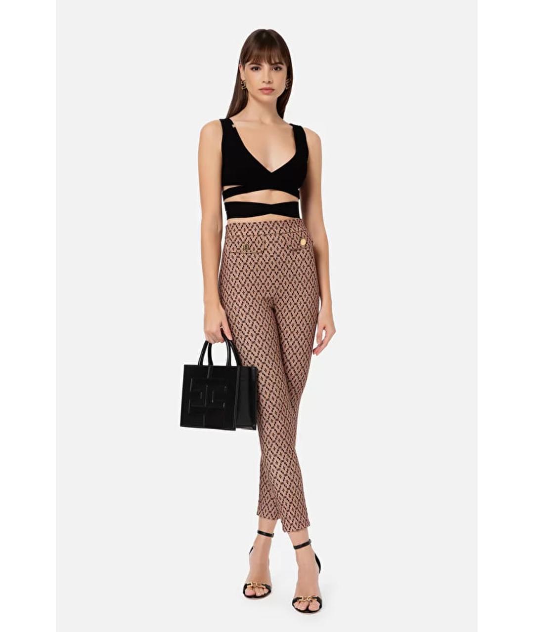 ELISABETTA FRANCHI Белые полиэстеровые брюки узкие, фото 6