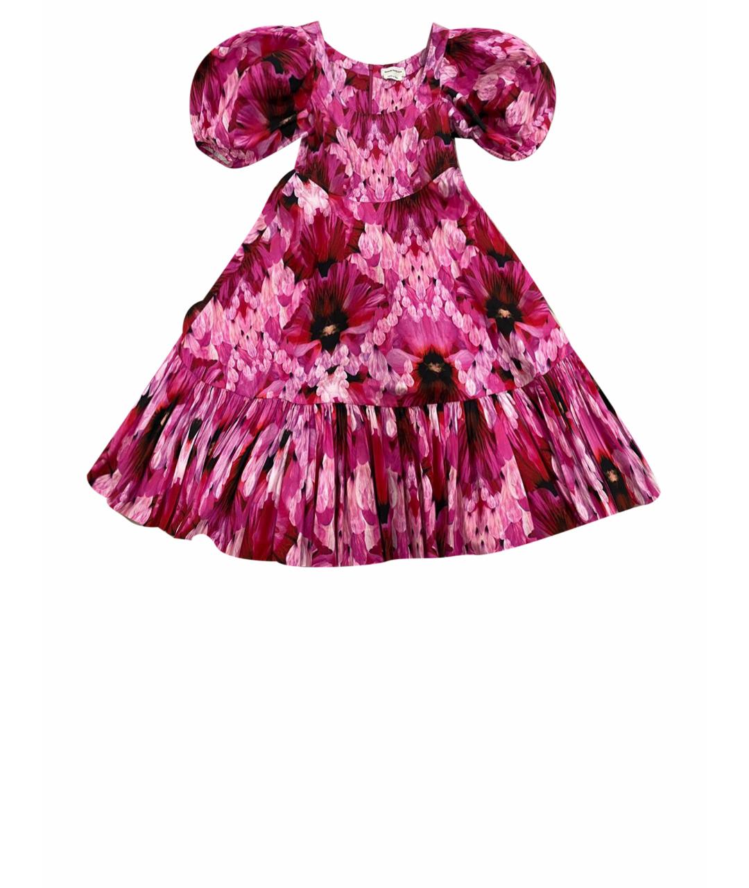 ALEXANDER MCQUEEN Розовое хлопковое коктейльное платье, фото 1