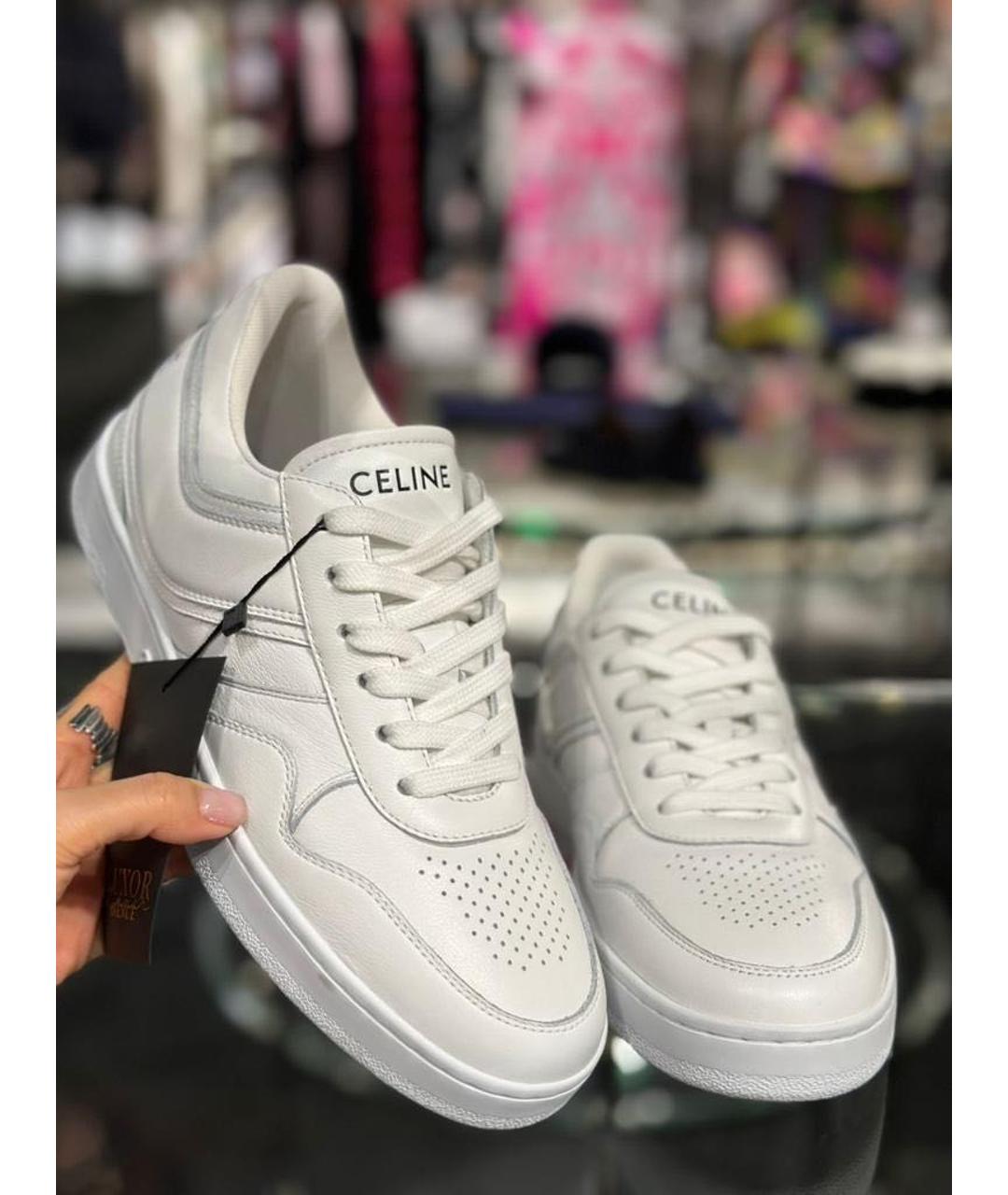 CELINE Белые кожаные кеды, фото 2