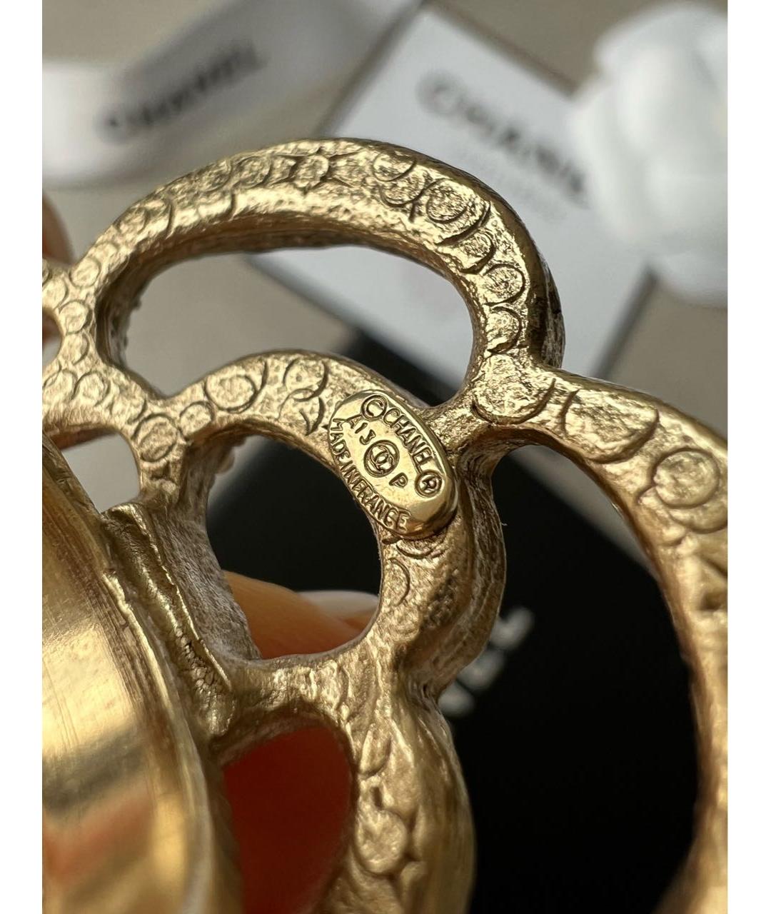 CHANEL Золотое металлическое кольцо, фото 3