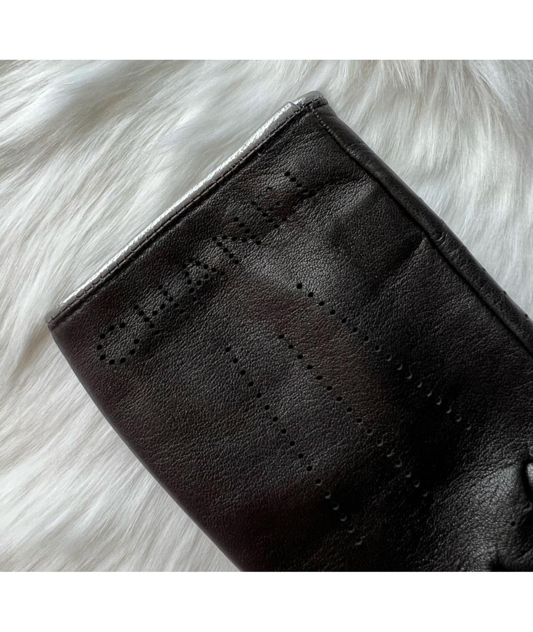 CHANEL Черные кожаные митенки, фото 2