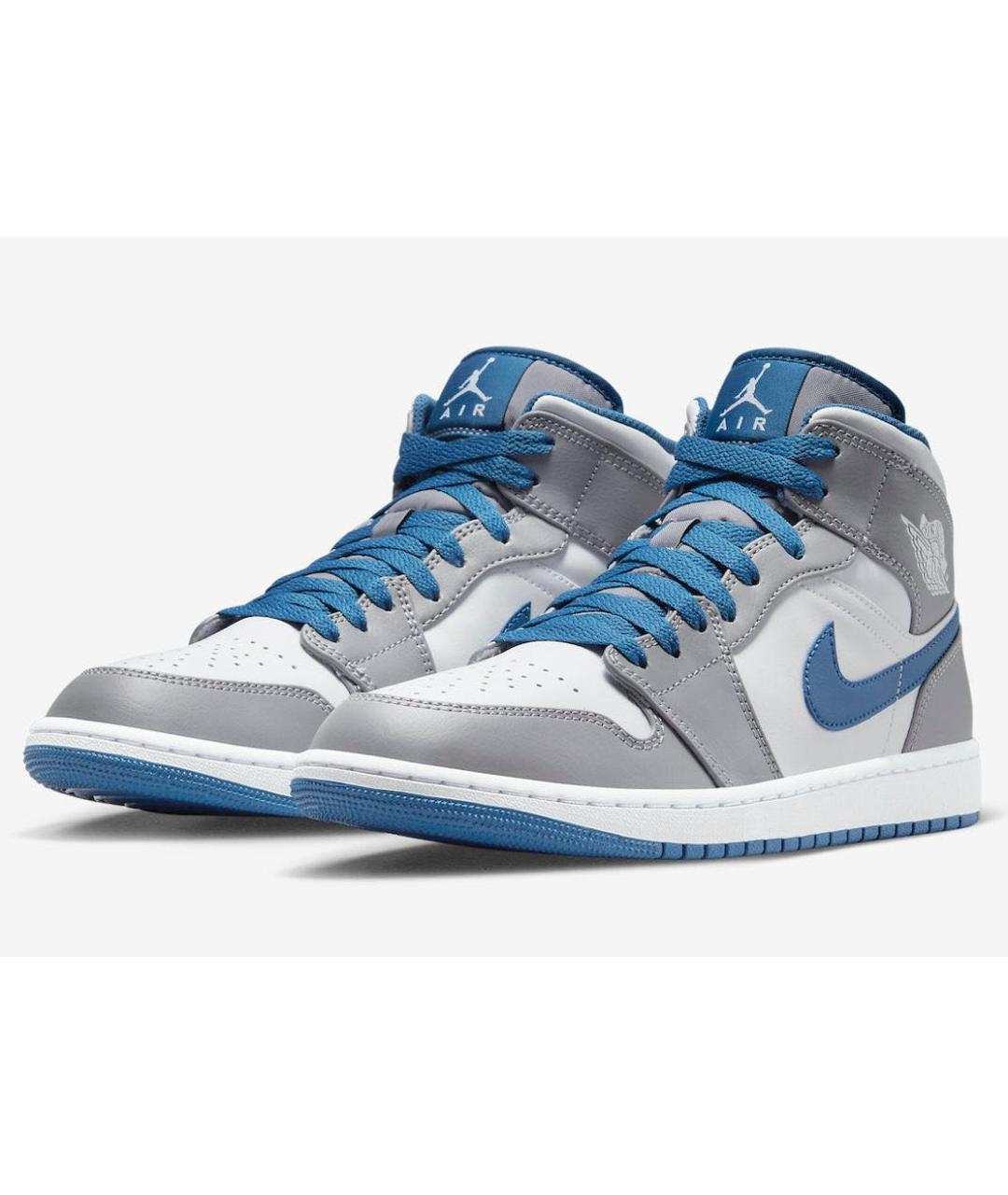 JORDAN Серые кожаные высокие кроссовки / кеды, фото 2