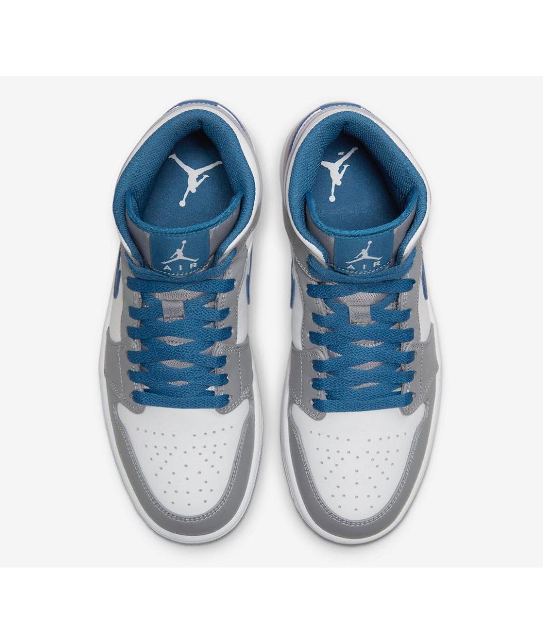 JORDAN Серые кожаные высокие кроссовки / кеды, фото 3