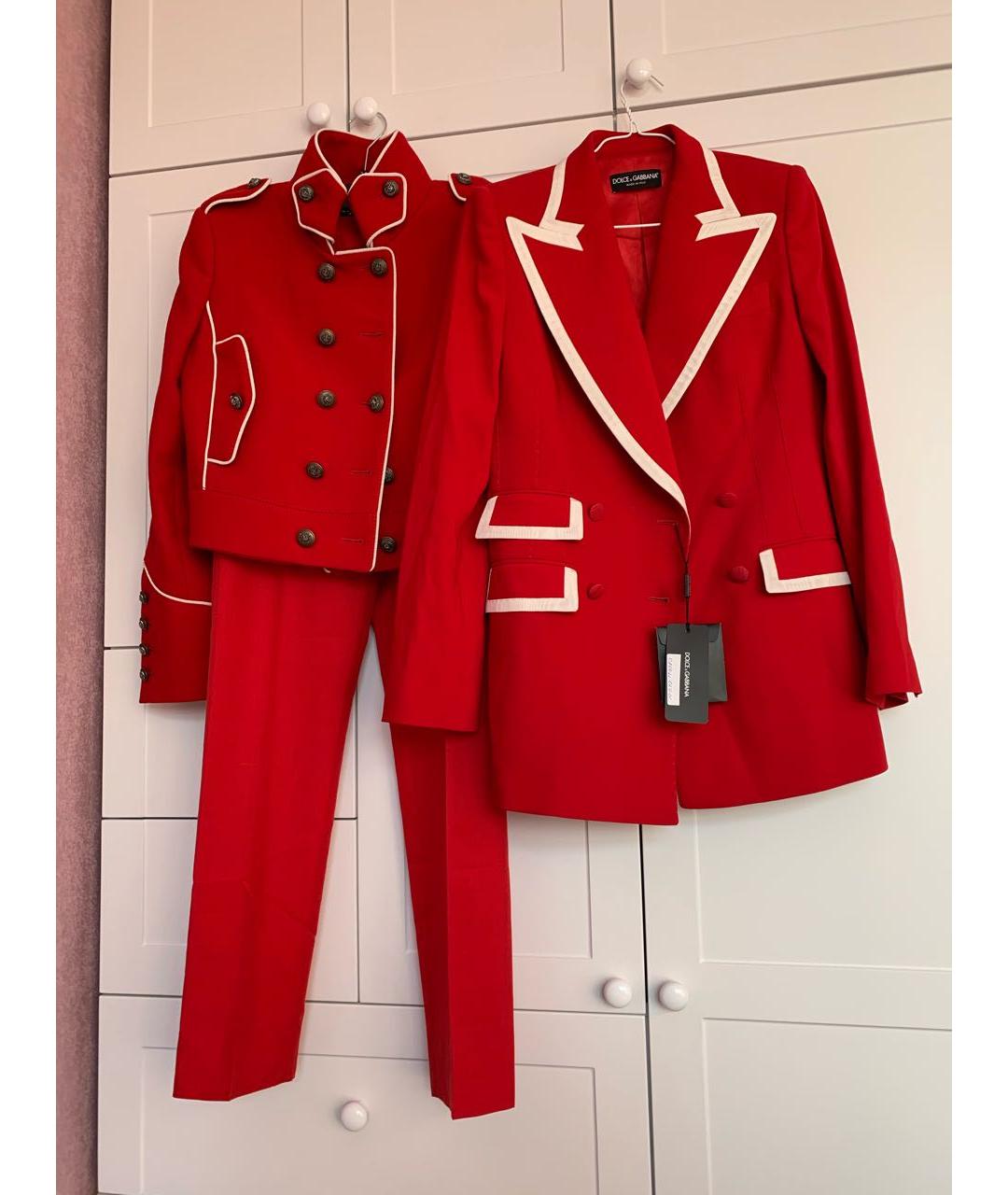 DOLCE&GABBANA Красный шерстяной жакет/пиджак, фото 7