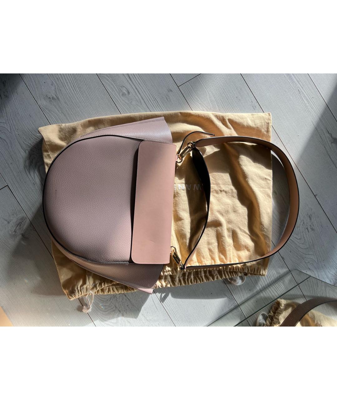 WANDLER Розовая кожаная сумка с короткими ручками, фото 6