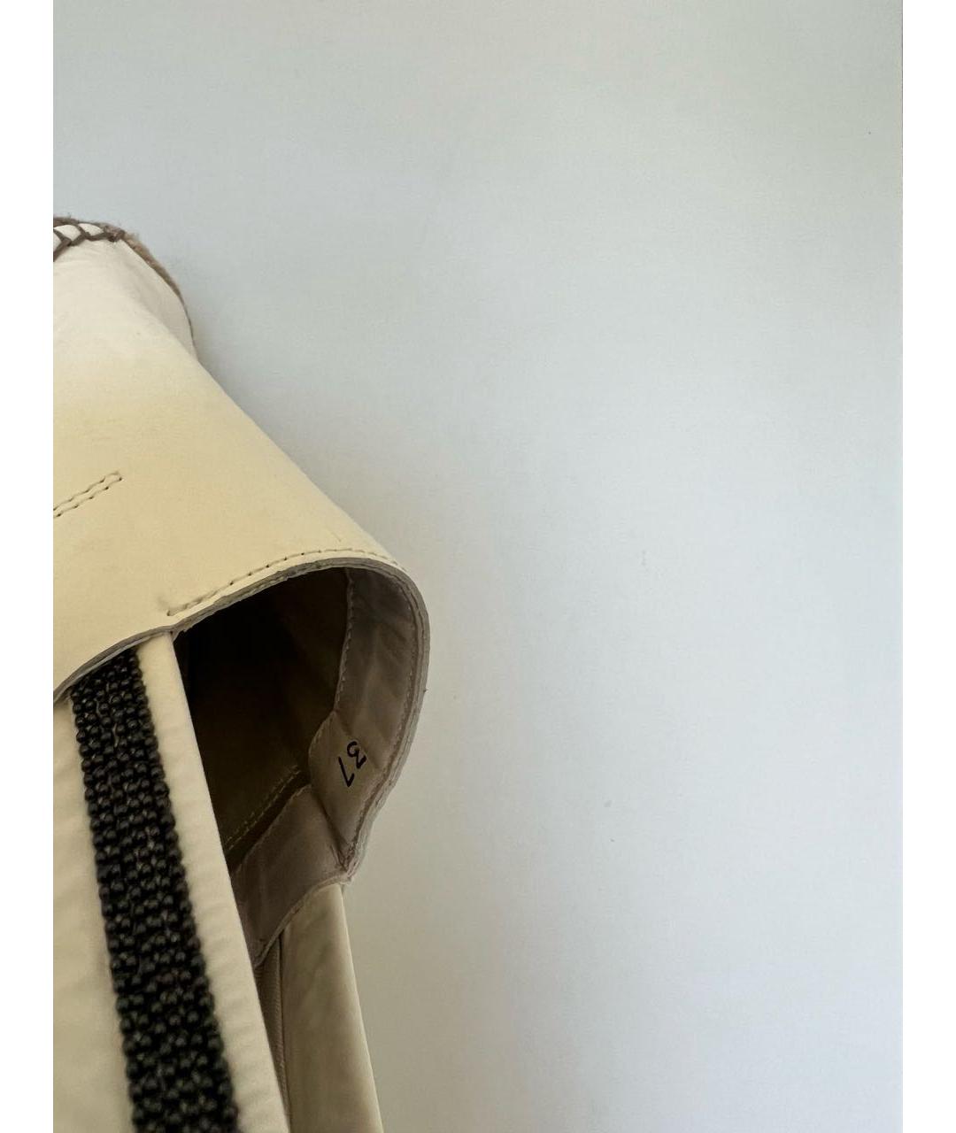 BRUNELLO CUCINELLI Белые кожаные эспадрильи, фото 5