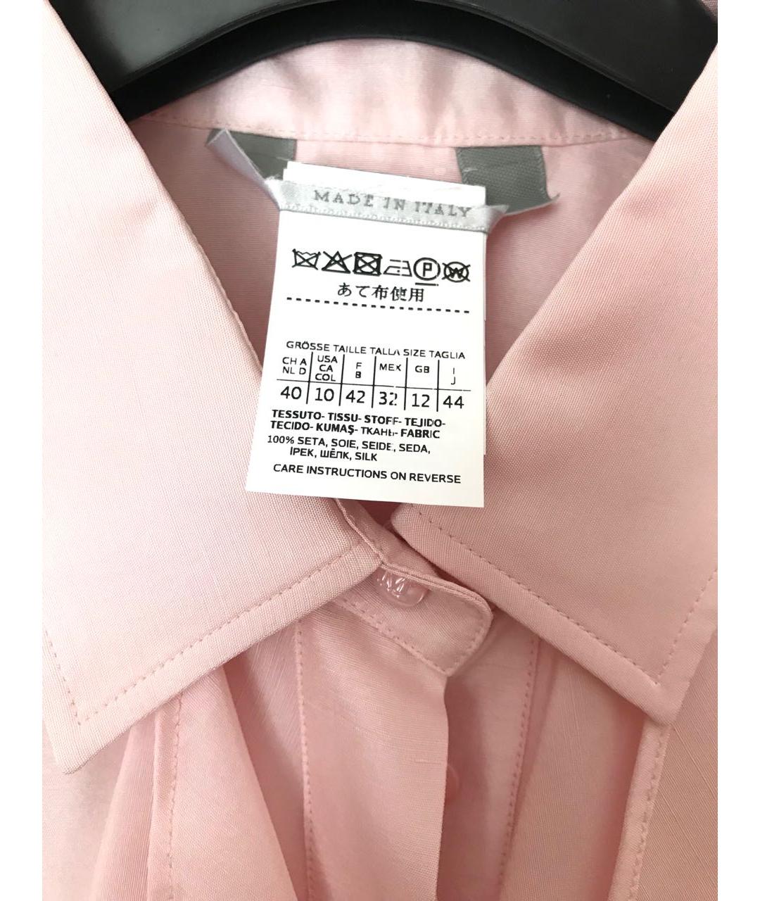 MAX MARA Розовая шелковая блузы, фото 3