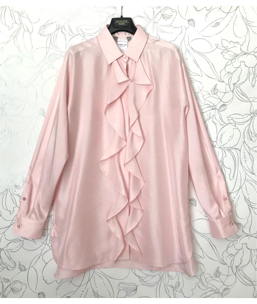 MAX MARA Розовая шелковая блузы, фото 4