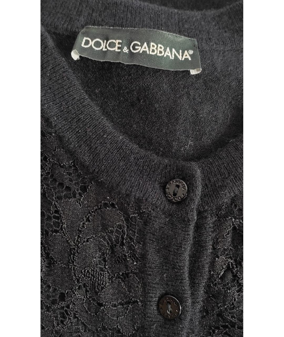 DOLCE&GABBANA Черный шерстяной кардиган, фото 4