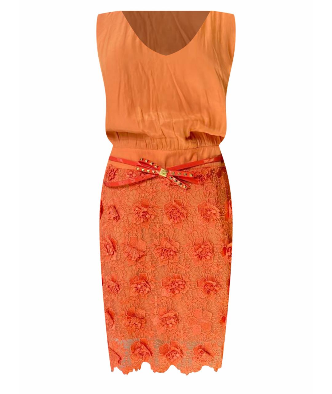 CAVALLI CLASS Коралловое вискозное платье, фото 1