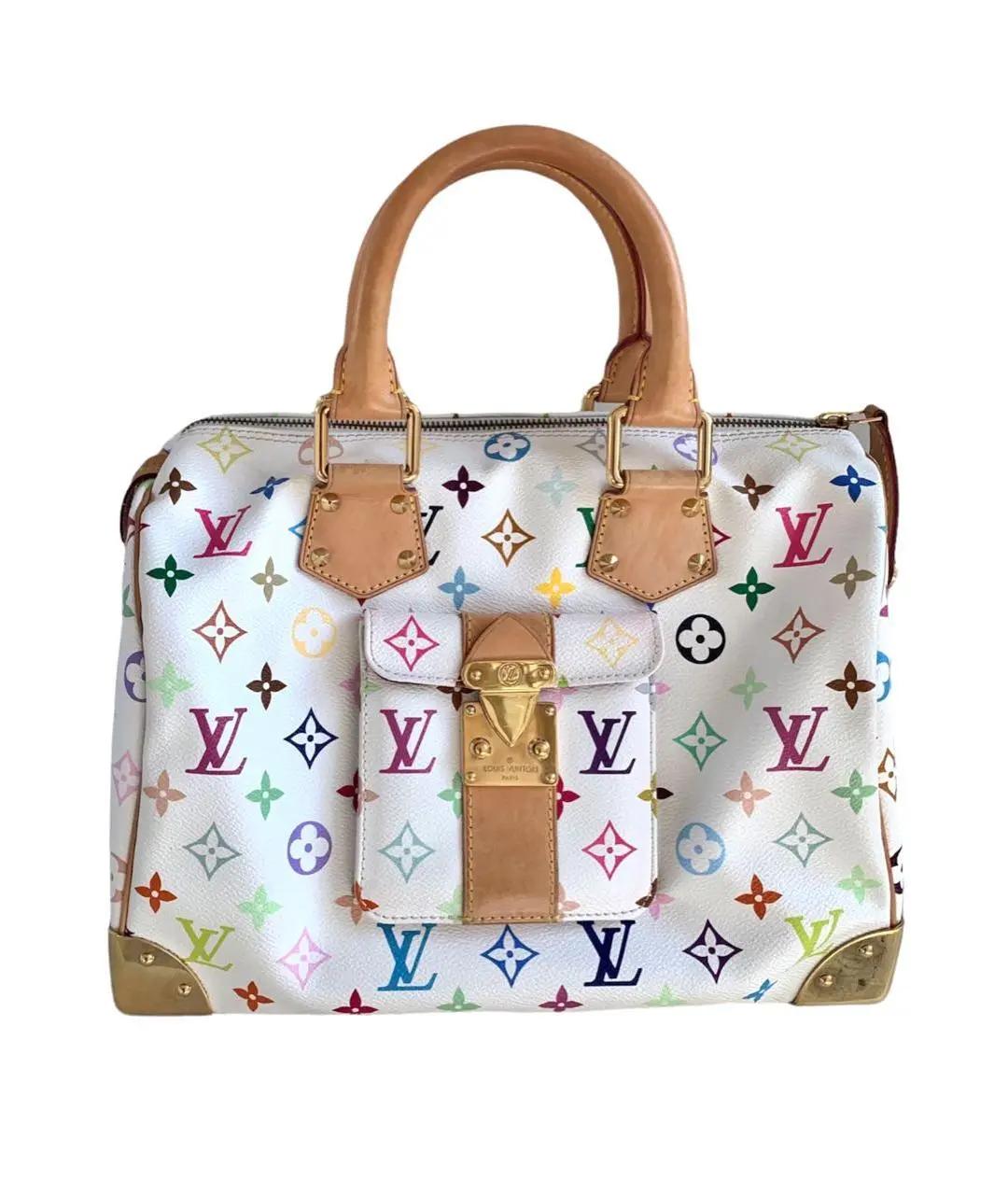 LOUIS VUITTON PRE-OWNED Белая кожаная сумка с короткими ручками Speedy для  женщин – купить в интернет магазине с доставкой