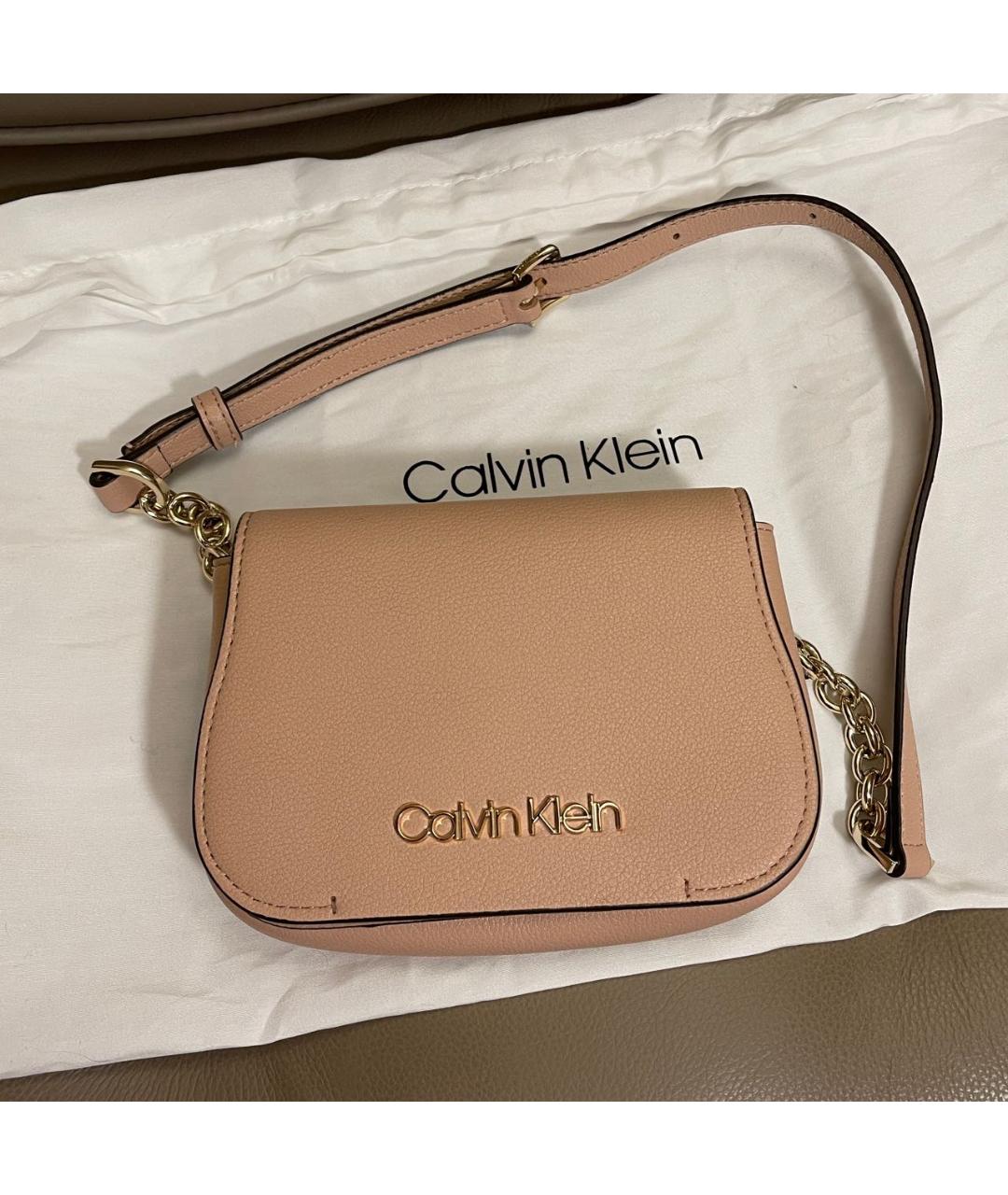 CALVIN KLEIN Розовая поясная сумка из искусственной кожи, фото 7