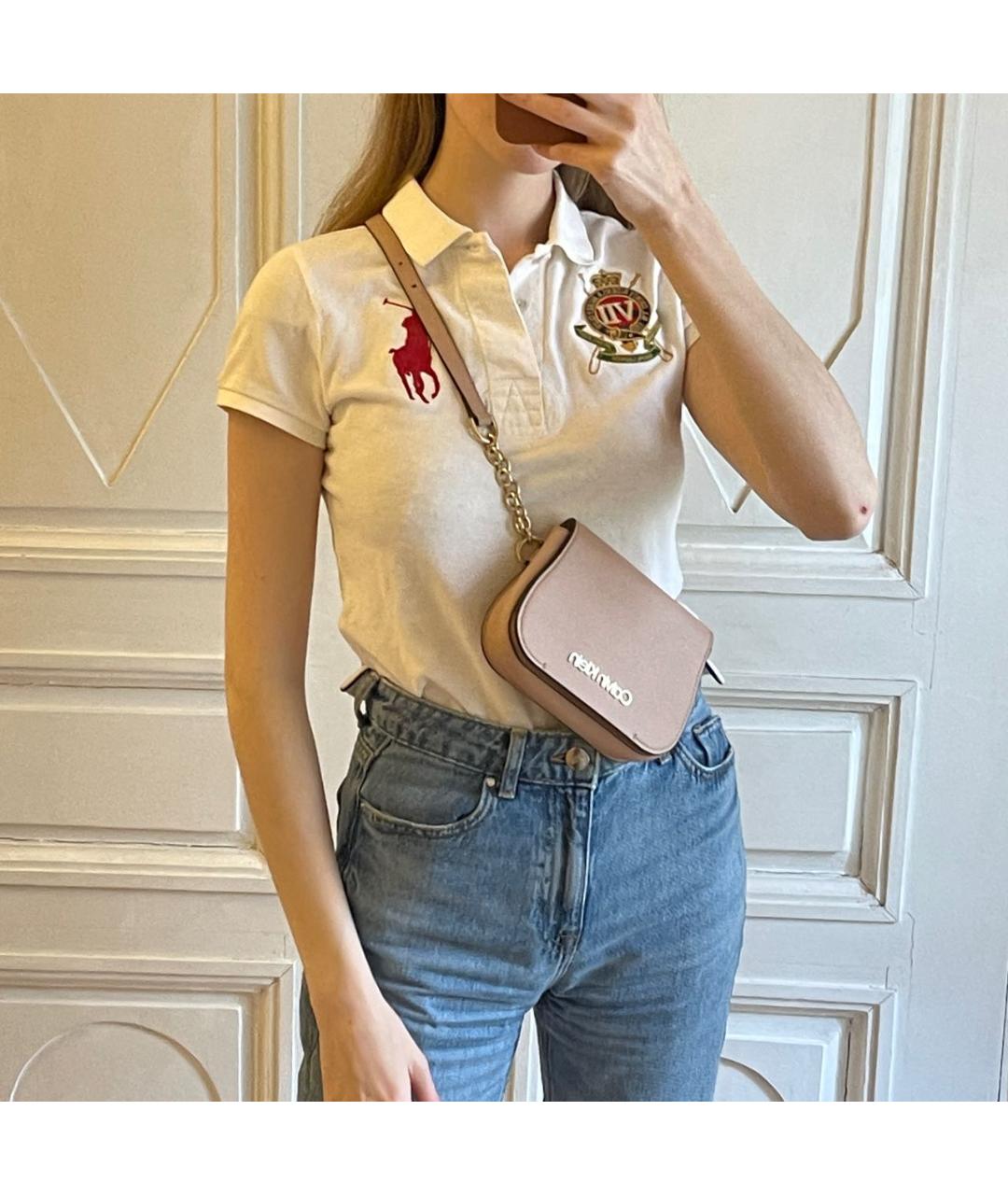 CALVIN KLEIN Розовая поясная сумка из искусственной кожи, фото 6