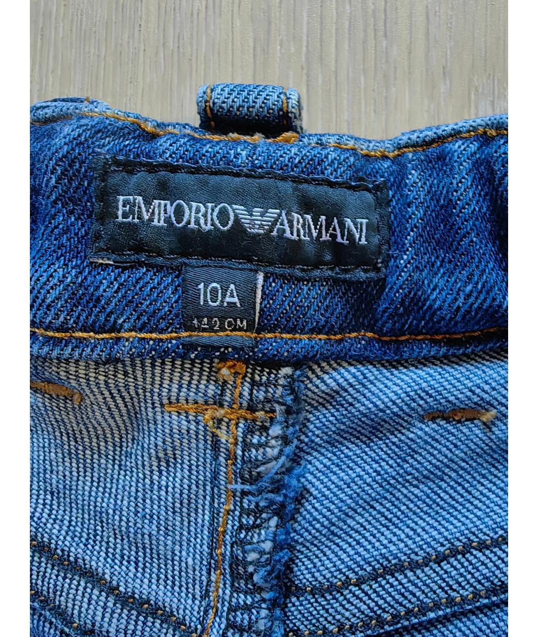 EMPORIO ARMANI Синие деним детские джинсы, фото 4