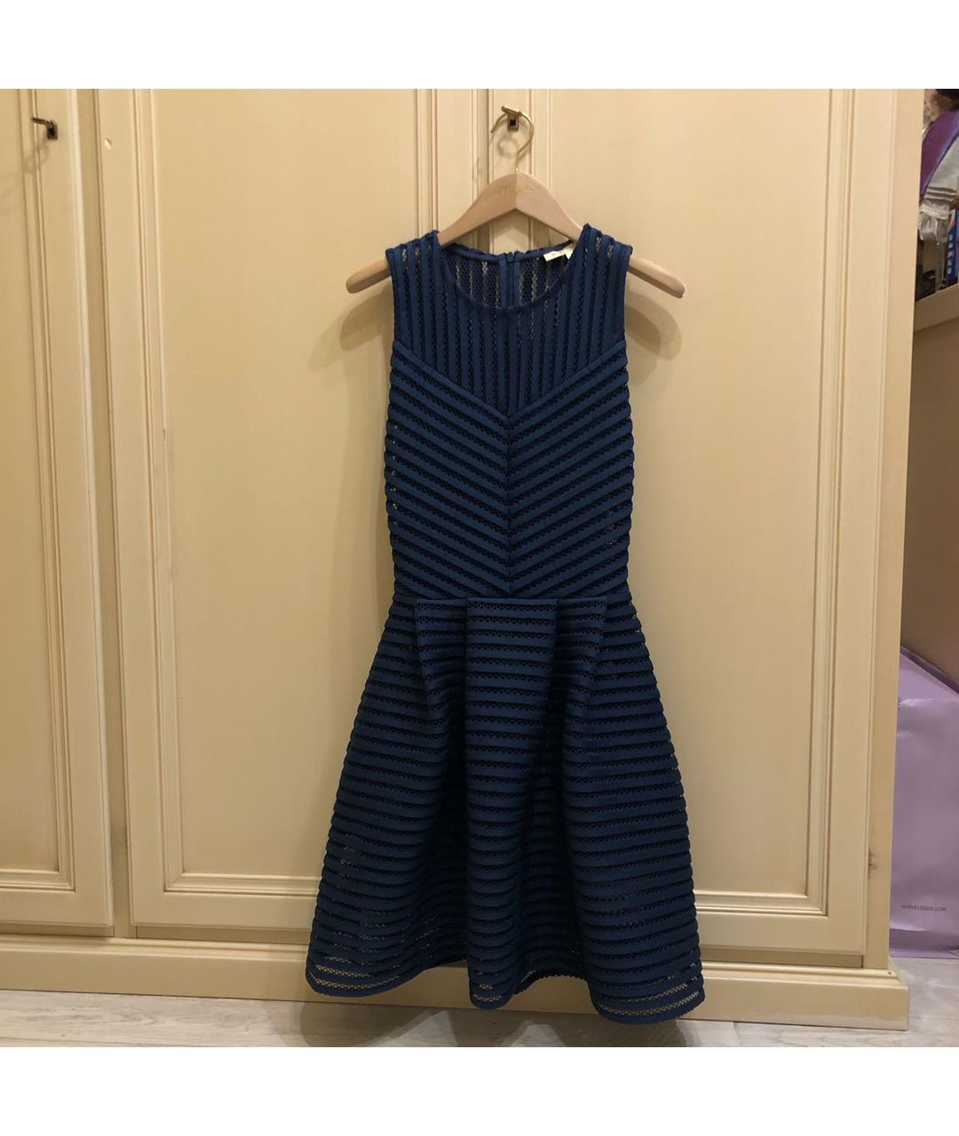 MAJE Синее полиэстеровое коктейльное платье, фото 7