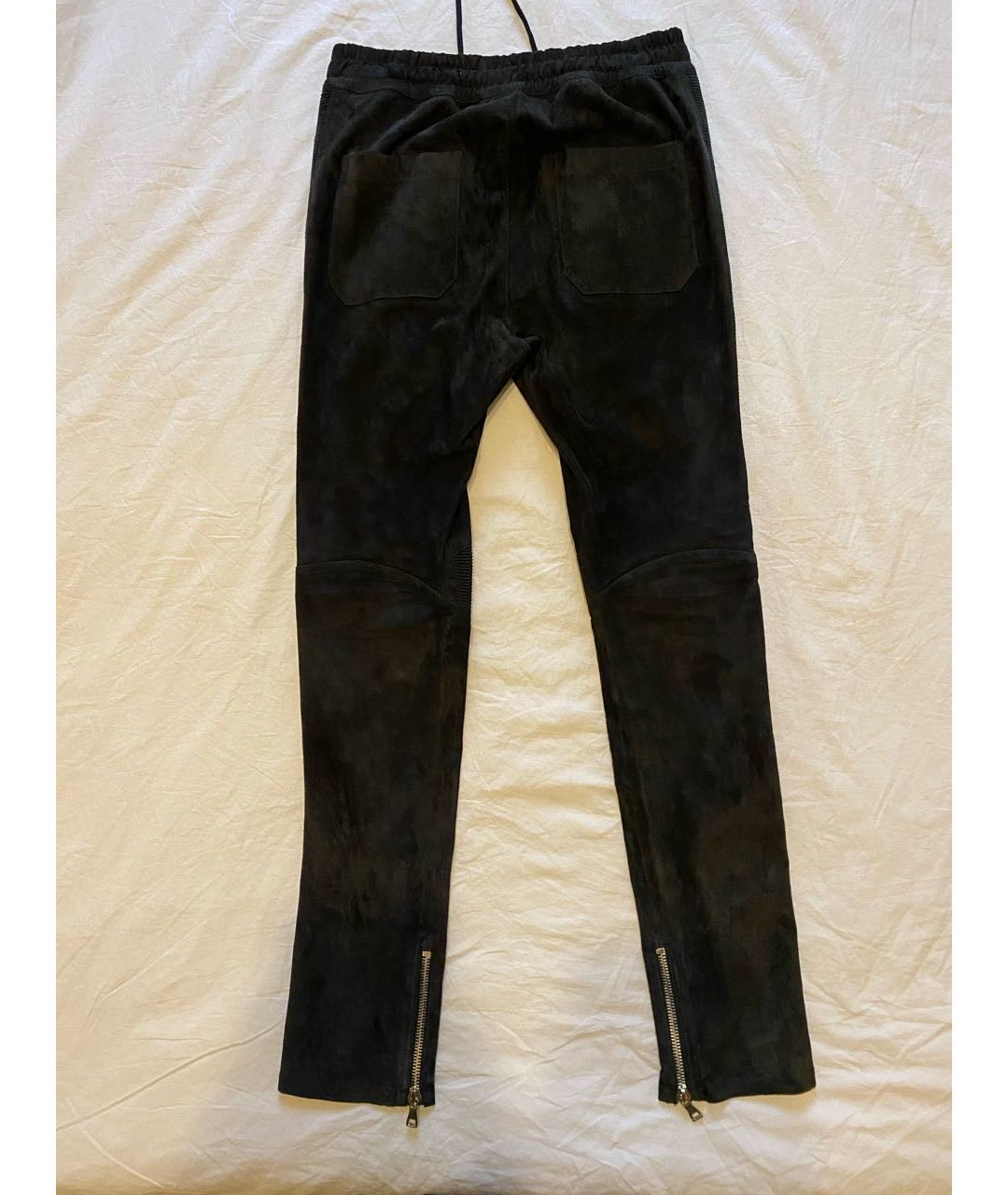 BALMAIN Черные замшевые повседневные брюки, фото 2