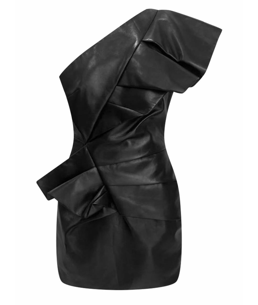 ALEXANDRE VAUTHIER Черное кожаное вечернее платье, фото 1