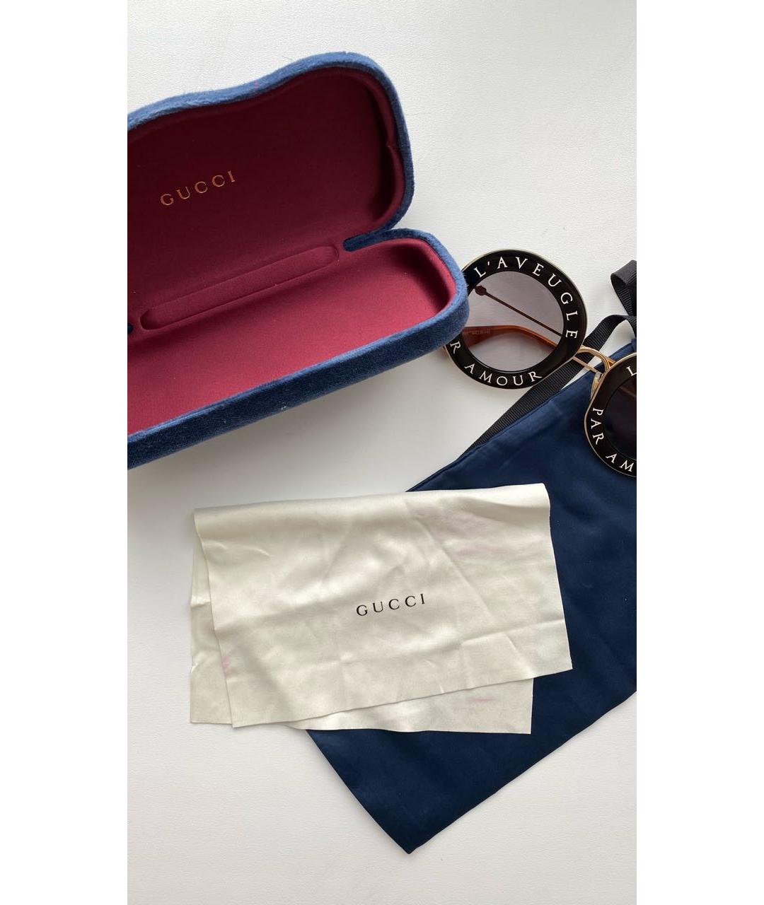 GUCCI Антрацитовые пластиковые солнцезащитные очки, фото 5