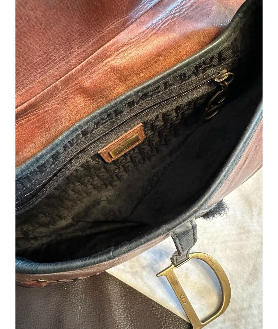 CHRISTIAN DIOR PRE-OWNED Коричневая кожаная сумка с короткими ручками, фото 7