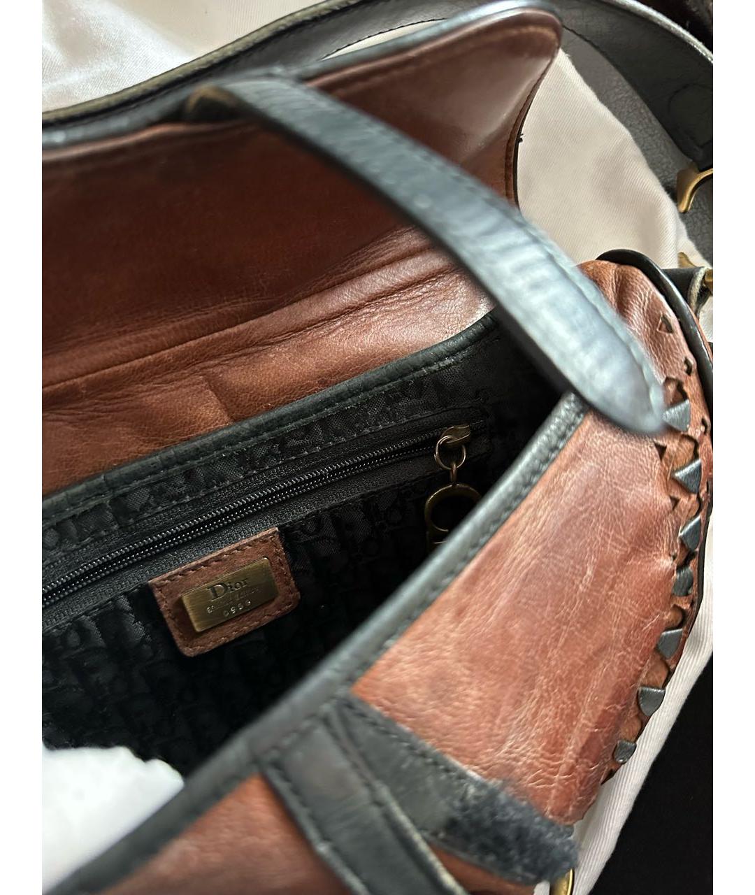 CHRISTIAN DIOR PRE-OWNED Коричневая кожаная сумка с короткими ручками, фото 8