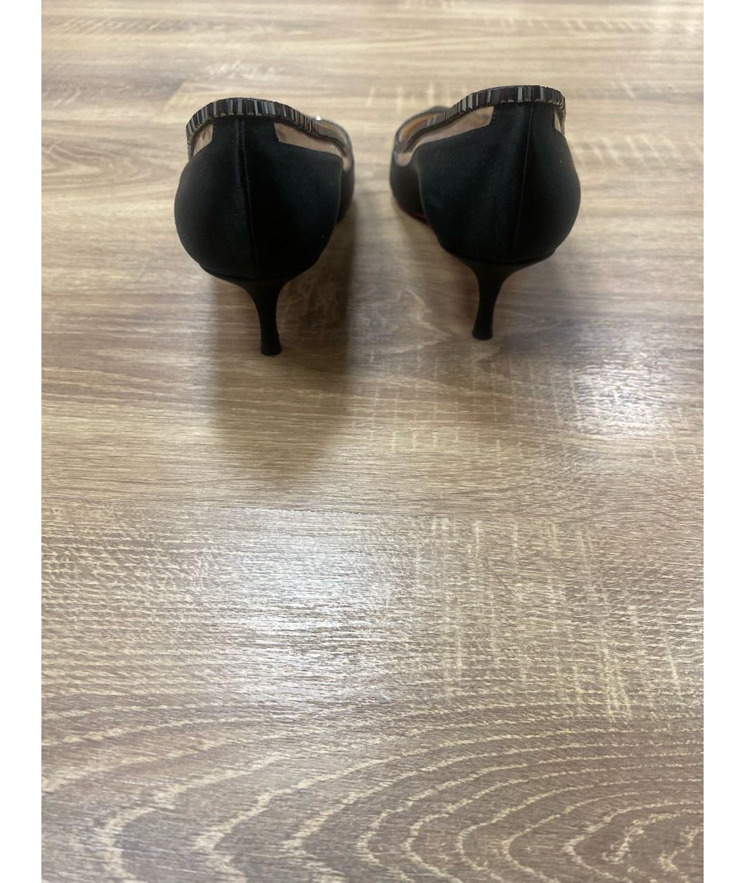 CHRISTIAN LOUBOUTIN Черные текстильные туфли, фото 4