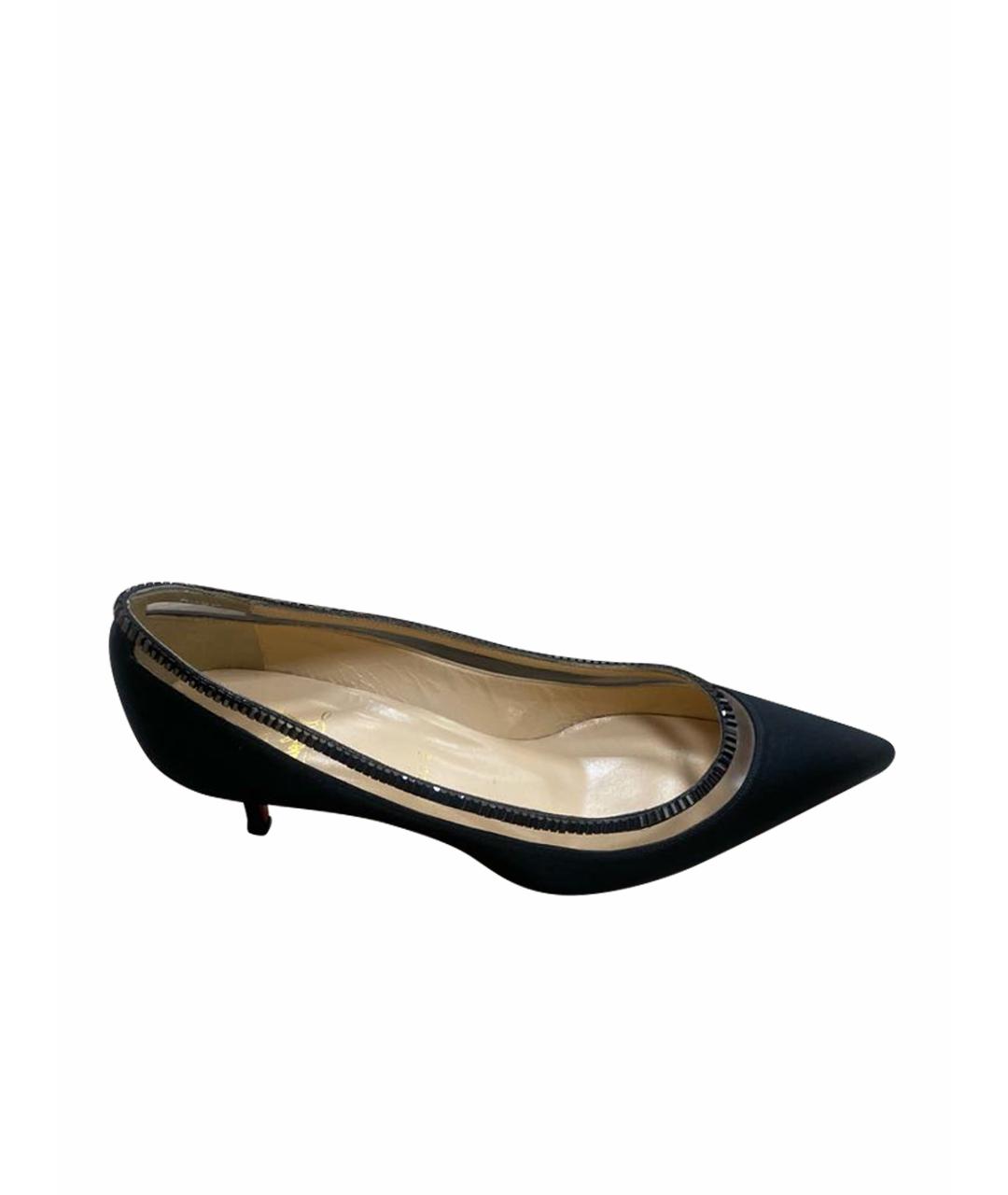 CHRISTIAN LOUBOUTIN Черные текстильные туфли, фото 1