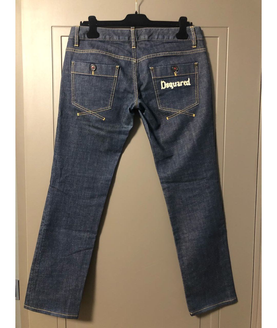 DSQUARED2 Темно-синие хлопковые прямые джинсы, фото 2