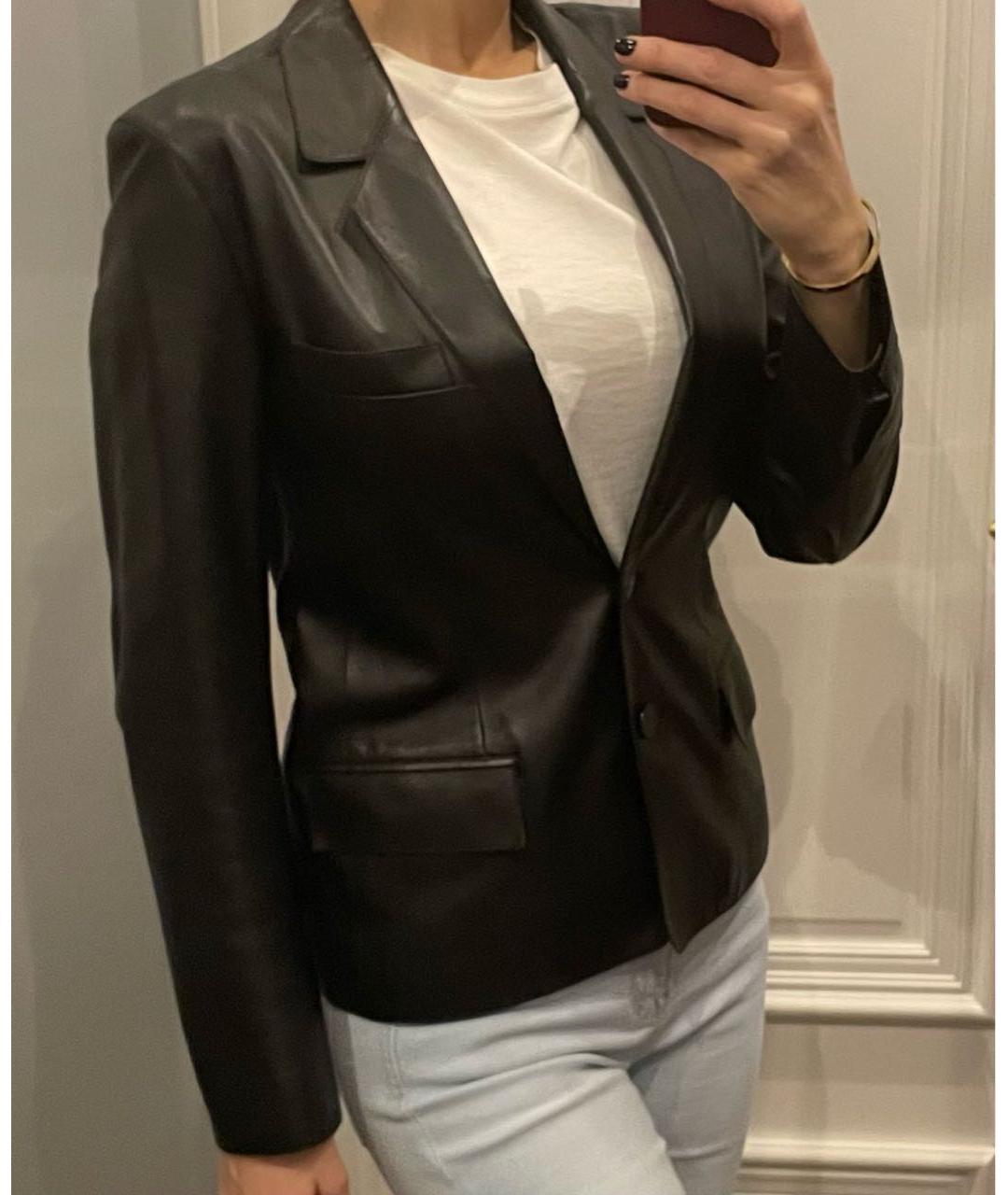 HERMES PRE-OWNED Черный кожаный жакет/пиджак, фото 5