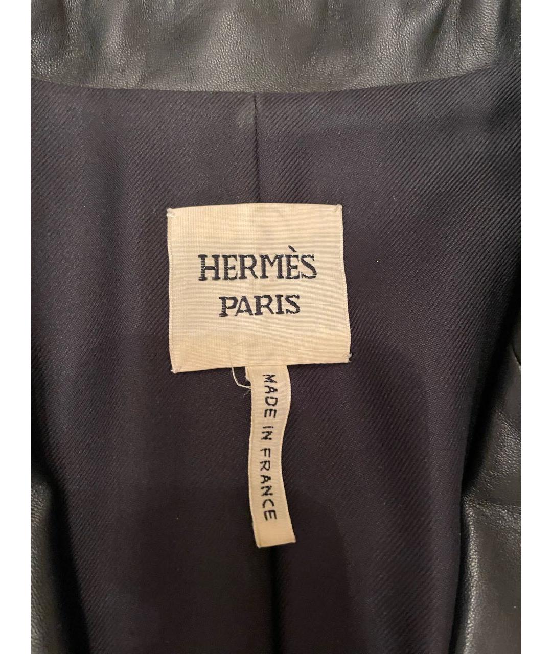 HERMES PRE-OWNED Черный кожаный жакет/пиджак, фото 8