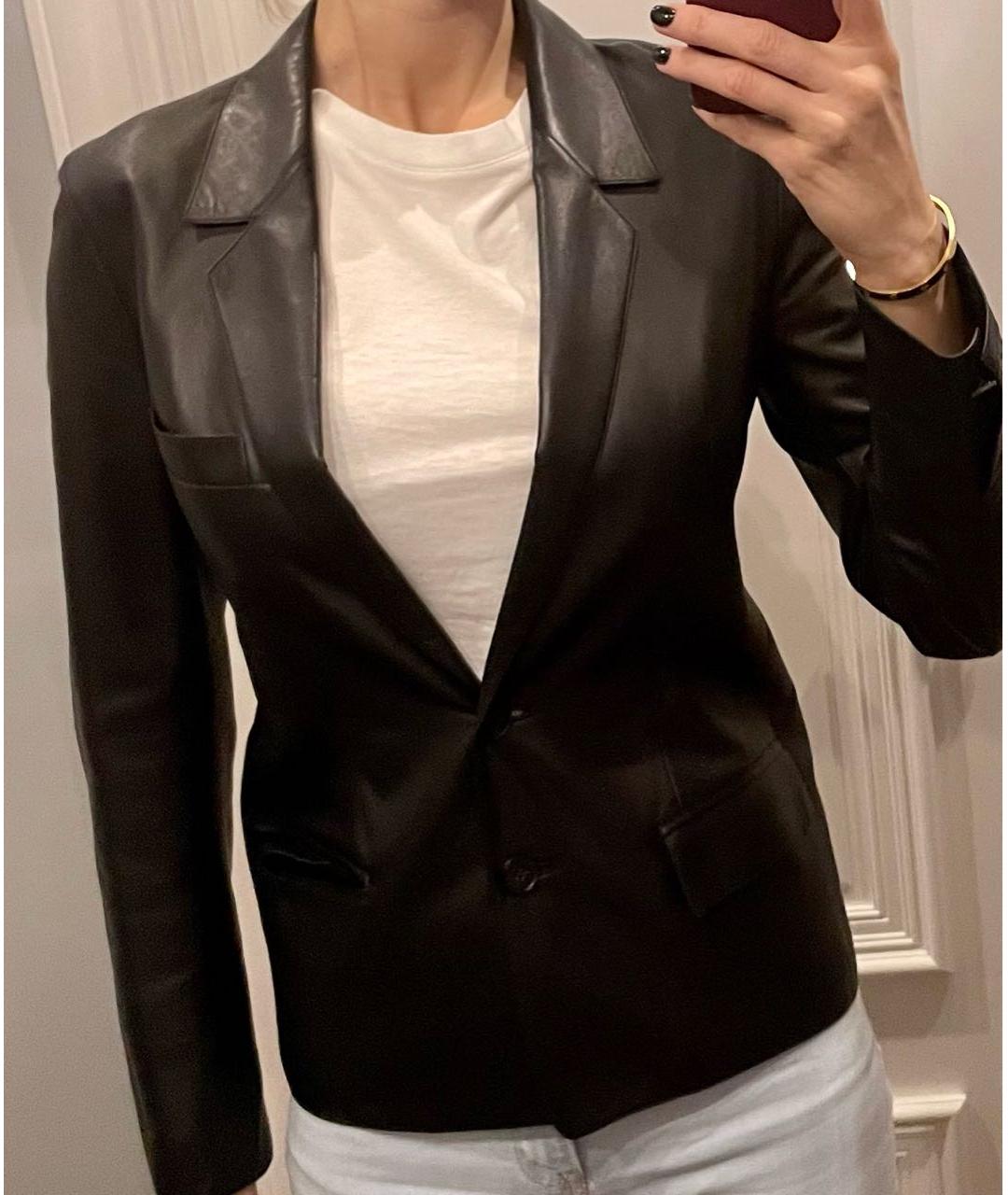 HERMES PRE-OWNED Черный кожаный жакет/пиджак, фото 4