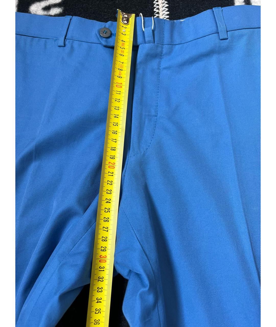 ISAIA Синие хлопковые классические брюки, фото 8