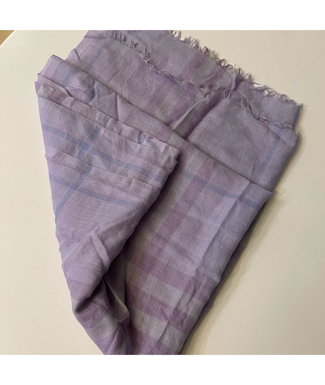 BURBERRY Фиолетовый шерстяной шарф, фото 6