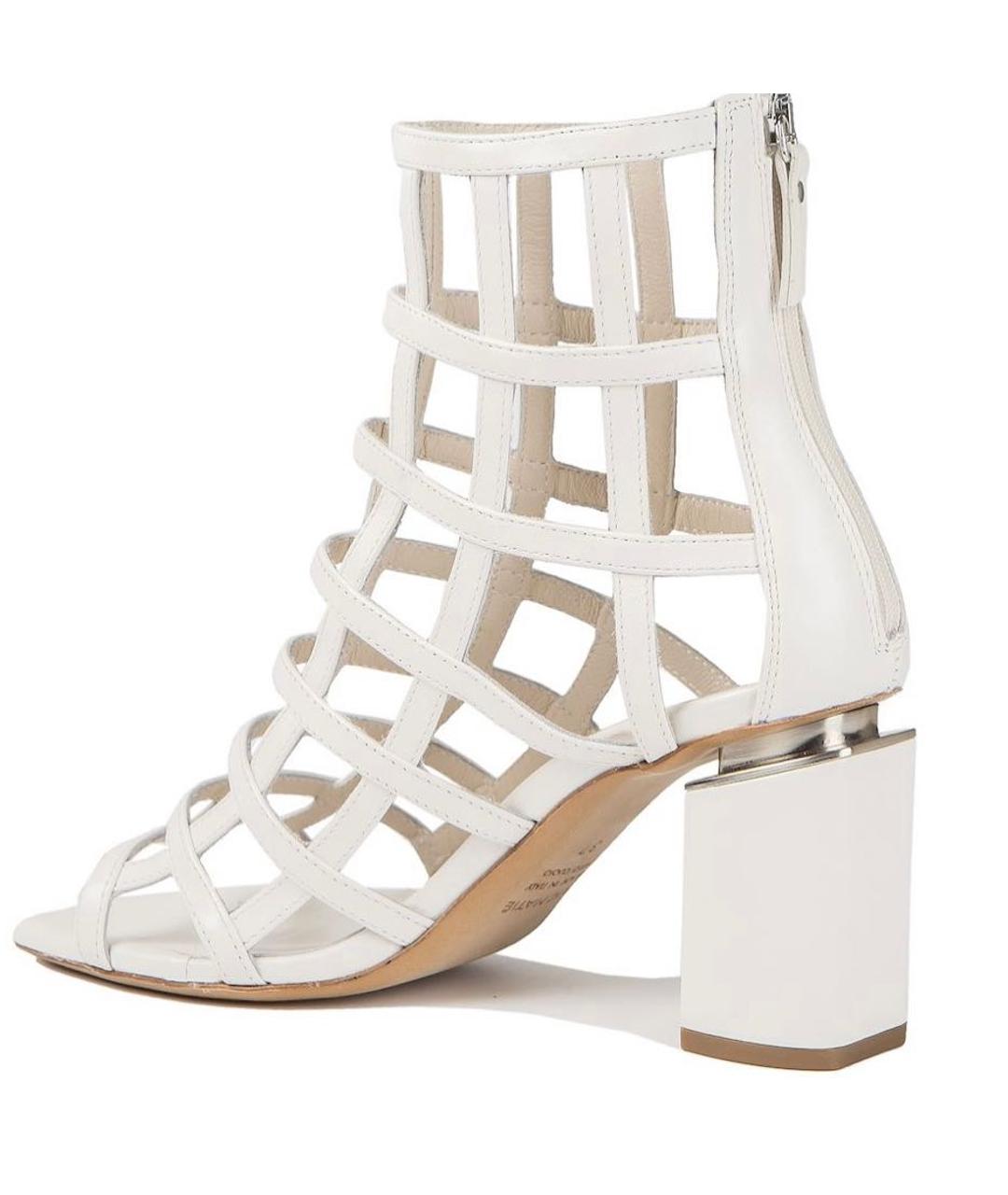 VIC MATIE Белые кожаные босоножки, фото 3