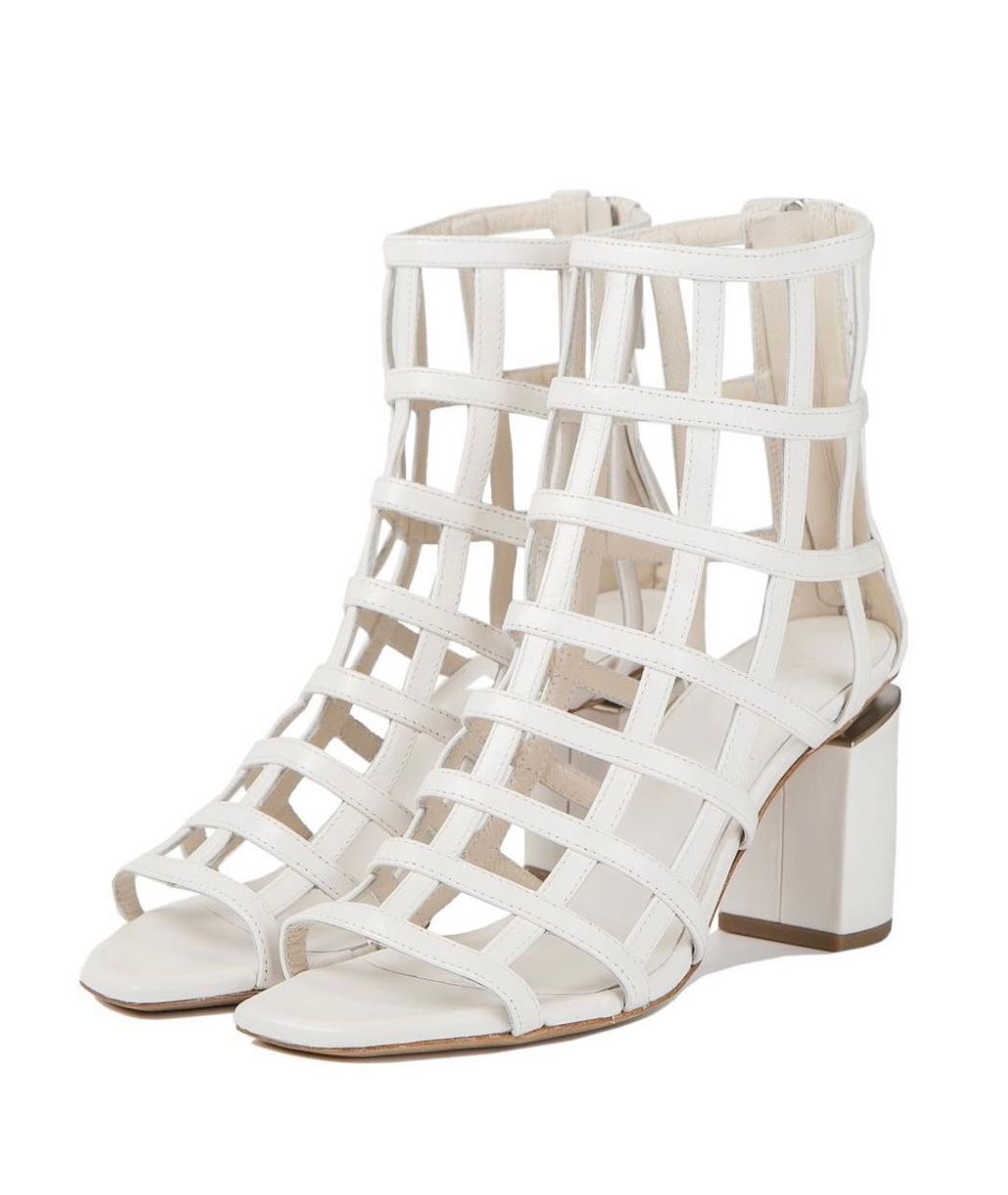 VIC MATIE Белые кожаные босоножки, фото 2