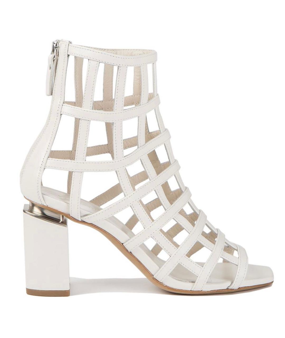 VIC MATIE Белые кожаные босоножки, фото 1