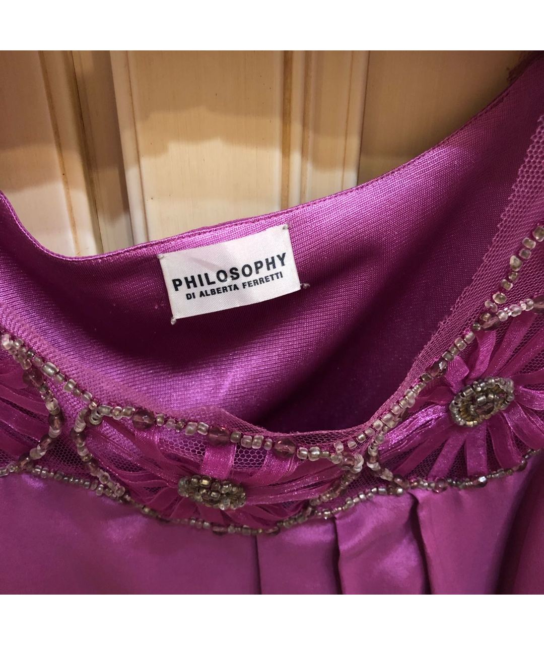 PHILOSOPHY DI ALBERTA FERRETTI Фиолетовое шелковое коктейльное платье, фото 3