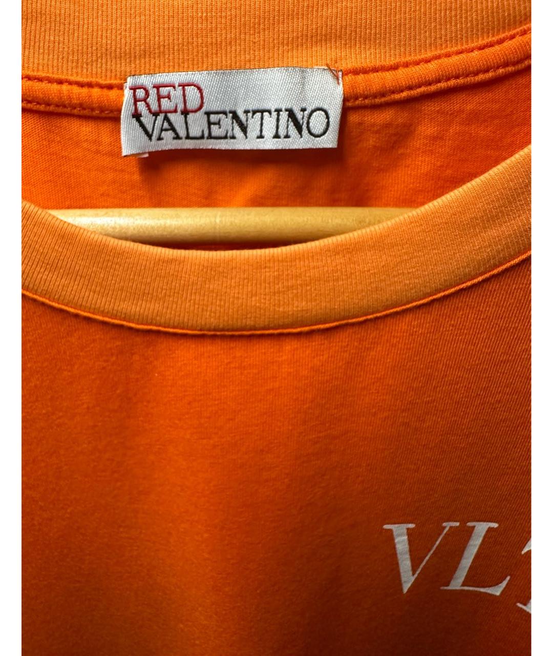RED VALENTINO Оранжевая хлопковая майка, фото 2
