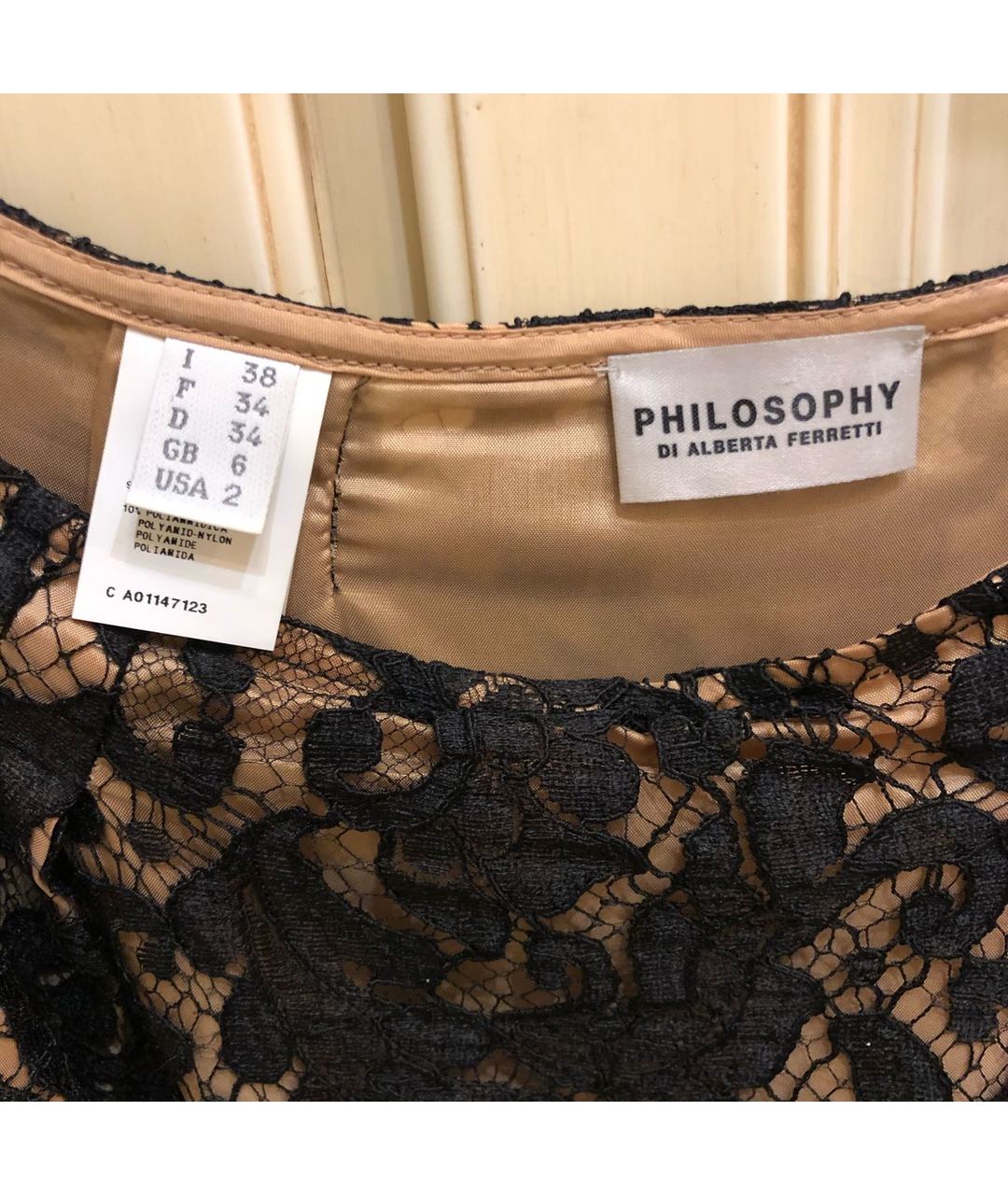 PHILOSOPHY DI ALBERTA FERRETTI Черная кружевная юбка мини, фото 3